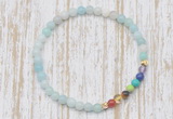 CGB7052 7 chakra 4mm amazonite beaded meditation yoga bracelets