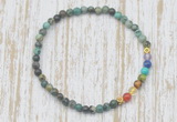 CGB7055 7 chakra 4mm African turquoise beaded meditation yoga bracelets