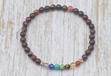 CGB7067 7 chakra 4mm brecciated jasper beaded meditation yoga bracelets