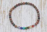 CGB7068 7 chakra 4mm picasso jasper beaded meditation yoga bracelets