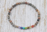 CGB7080 7 chakra 4mm polychrome jasper beaded meditation yoga bracelets