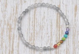 CGB7088 7 chakra 4mm cloudy quartz beaded meditation yoga bracelets