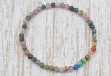 CGB7096 7 chakra 4mm tourmaline beaded meditation yoga bracelets