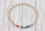 CGB7102 7 chakra 4mm moonstone beaded meditation yoga bracelets