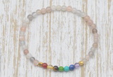 CGB7103 7 chakra 4mm rainbow moonstone beaded meditation yoga bracelets