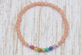 CGB7106 7 chakra 4mm sunstone beaded meditation yoga bracelets