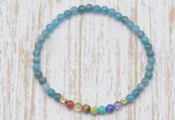 CGB7109 7 chakra 4mm apatite beaded meditation yoga bracelets