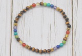 CGB7120 7 chakra 4mm yellow tiger eye beaded meditation yoga bracelets