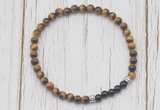 CGB7122 4mm yellow tiger eye & black onyx beaded meditation yoga bracelets