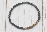 CGB7123 4mm black onyx & yellow tiger eye beaded meditation yoga bracelets