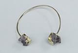 CGB720 13*18mm oval druzy amethyst gemstone bangles wholesale