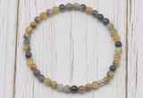 CGB7201 4mm tiny golden & blue tiger eye beaded meditation yoga bracelets