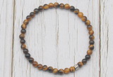 CGB7202 4mm tiny yellow tiger eye beaded meditation yoga bracelets