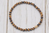 CGB7203 4mm tiny grade AA yellow tiger eye beaded meditation yoga bracelets