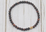 CGB7204 4mm tiny red tiger eye beaded meditation yoga bracelets