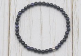 CGB7206 4mm tiny purple tiger eye beaded meditation yoga bracelets