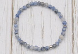 CGB7211 4mm tiny blue spot stone beaded meditation yoga bracelets