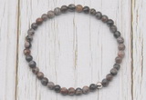 CGB7217 4mm tiny grey opal beaded meditation yoga bracelets