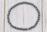 CGB7220 4mm tiny hematite beaded meditation yoga bracelets