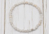 CGB7225 4mm tiny white crazy lace agate beaded meditation yoga bracelets