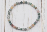 CGB7228 4mm tiny Indian agate beaded meditation yoga bracelets