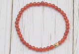 CGB7232 4mm tiny red agate beaded meditation yoga bracelets