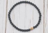 CGB7233 4mm tiny black onyx beaded meditation yoga bracelets