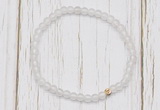 CGB7238 4mm tiny white jade beaded meditation yoga bracelets