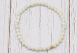 CGB7239 4mm tiny ivory jade beaded meditation yoga bracelets