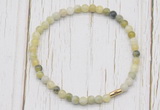 CGB7241 4mm tiny flower jade beaded meditation yoga bracelets