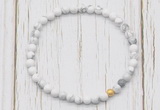 CGB7253 4mm tiny white howlite beaded meditation yoga bracelets