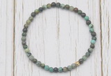 CGB7255 4mm tiny African turquoise beaded meditation yoga bracelets