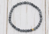 CGB7260 4mm tiny snowflake obsidian beaded meditation yoga bracelets