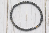 CGB7261 4mm tiny golden obsidian beaded meditation yoga bracelets