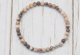 CGB7270 4mm tiny Australian zebra jasper beaded meditation yoga bracelets