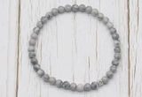 CGB7272 4mm tiny grey picture jasper beaded meditation yoga bracelets