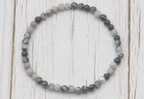 CGB7275 4mm tiny black water jasper beaded meditation yoga bracelets