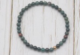 CGB7278 4mm tiny Indian bloodstone beaded meditation yoga bracelets