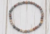 CGB7280 4mm tiny polychrome jasper beaded meditation yoga bracelets