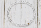 CGB7286 4mm tiny white crystal beaded meditation yoga bracelets