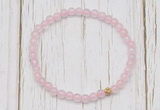 CGB7287 4mm tiny rose quartz beaded meditation yoga bracelets