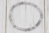 CGB7288 4mm tiny cloudy quartz beaded meditation yoga bracelets