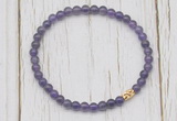 CGB7292 4mm tiny amethyst beaded meditation yoga bracelets