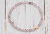 CGB7295 4mm tiny strawberry quartz beaded meditation yoga bracelets