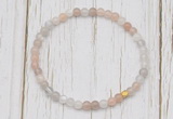 CGB7303 4mm tiny rainbow moonstone beaded meditation yoga bracelets