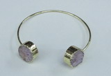 CGB732 15mm coin druzy agate gemstone bangles wholesale