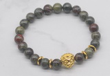 CGB7366 8mm dragon blood jasper bracelet with lion head for men or women