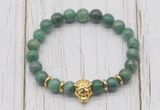 CGB7381 8mm African jade bracelet with tiger head for men or women