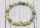 CGB7386 8mm Australia chrysoprase bracelet with owl head for men or women