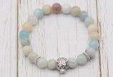 CGB7393 8mm amazonite bracelet with tiger head for men or women